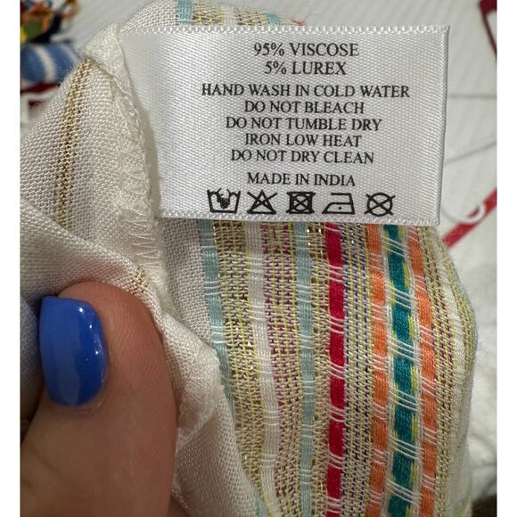 America and Beyond Cream Aztec Stripe Maxi Dress Size Small - Picture 8 of 12